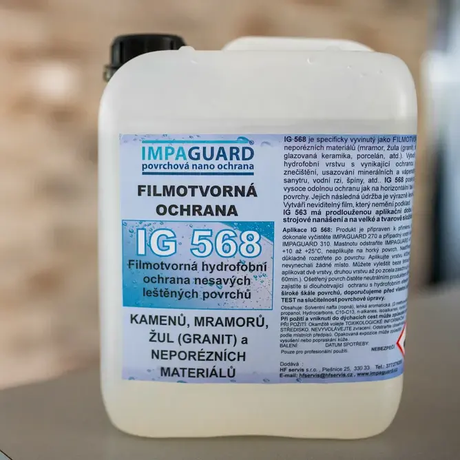 IG 568 - Nem nedvszívó, csiszolt kövek (márvány, gránit), csempe és lazúr hidrofób filmképző védelme